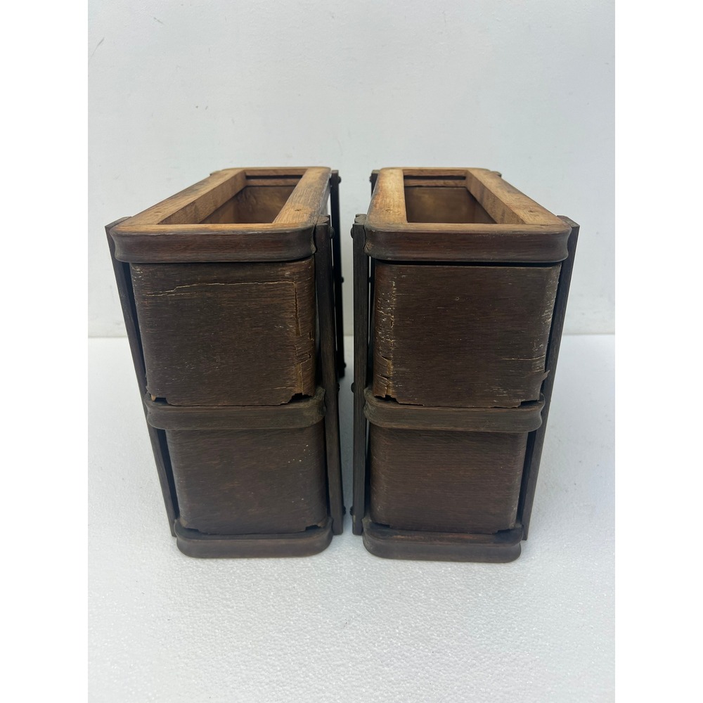 Vintage Wood Singer Sewing Machine Drawers w Brackets Wood Set of 2 Antique Pair - Picture 2 of 12